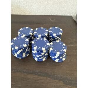 Blue Poker Chips 58 Of Them Casino Gambling Chip